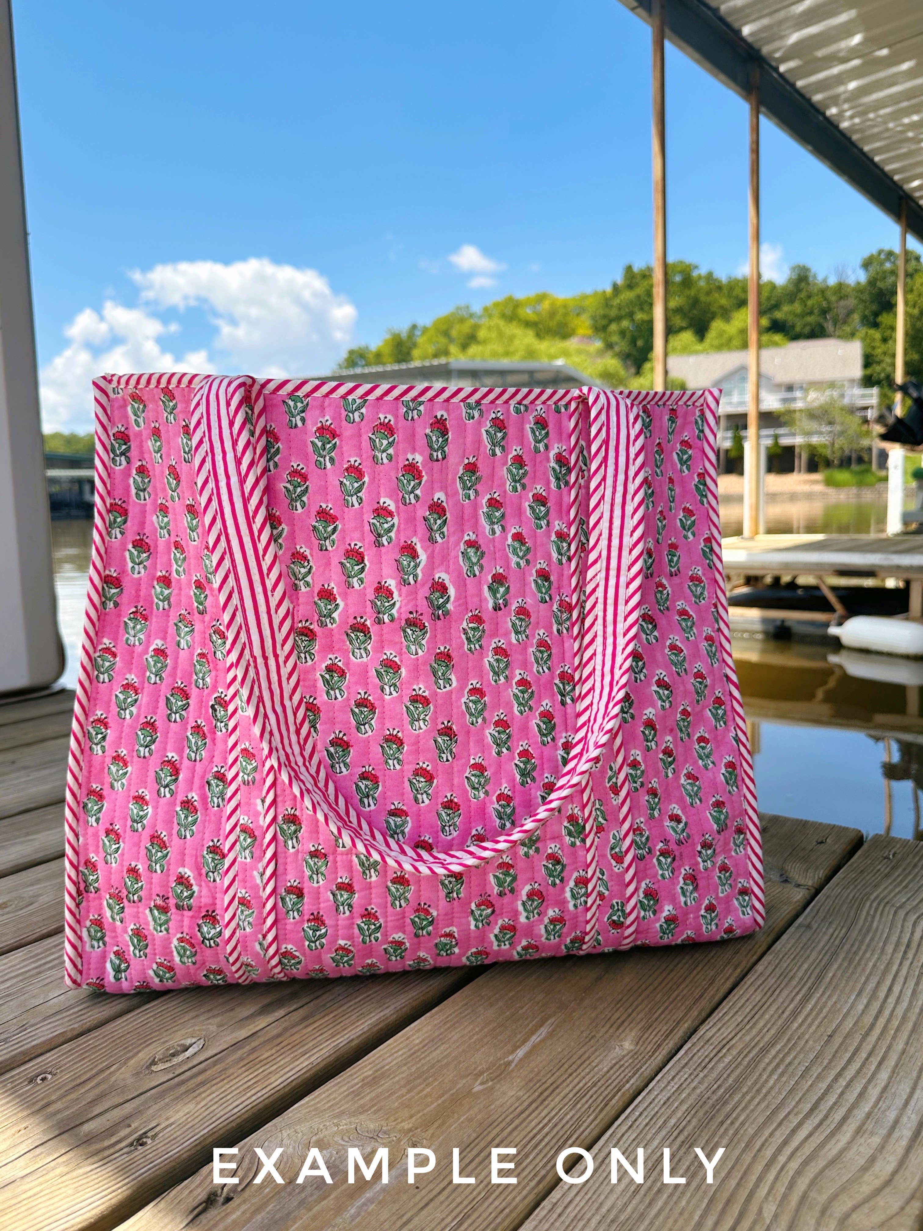 Quilted Tote Bag, Hot Pink Tiger Tote | JAC Designs